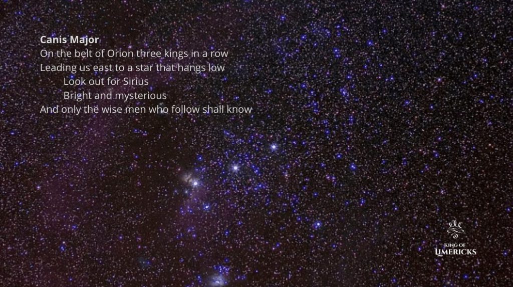 Limericks about seasons stars orion