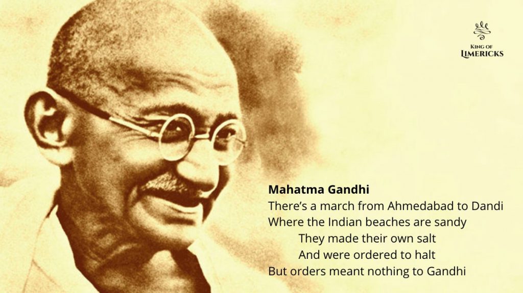 Limericks about History Gandhi
